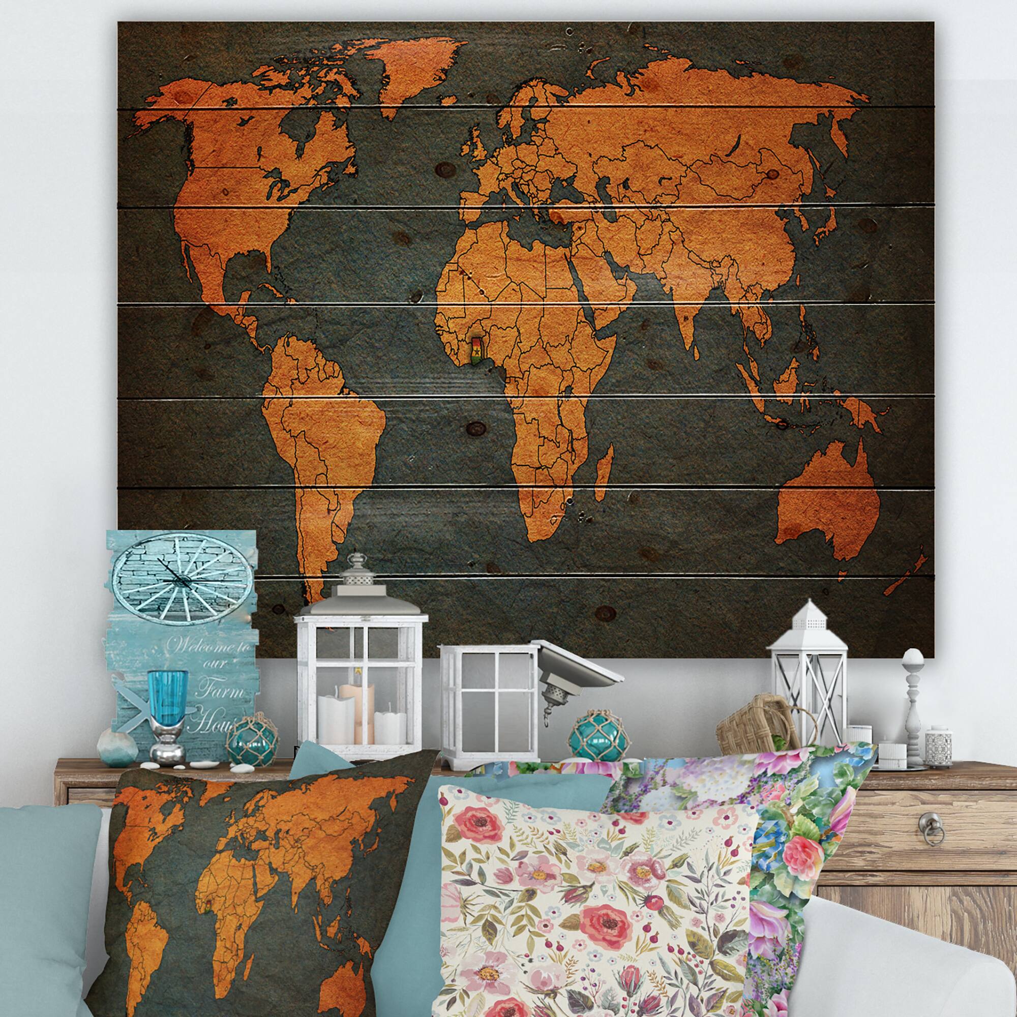 Designart - Ancient Map of The World Africa